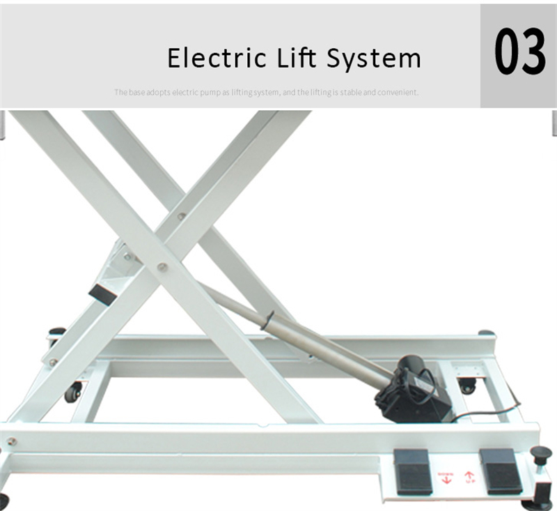 Mesa para tratamento de animais de estimação com elevador elétrico 05